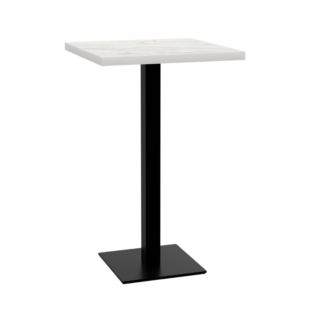 Gastro barbord/högt bord 80x80 cm | D4448 LV marmor vit | gjutjärnsram Premium