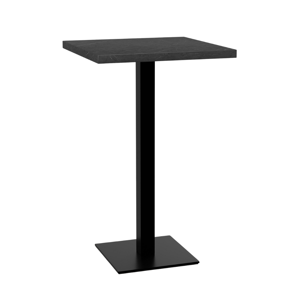 Bistrobarbord 80x80 cm | D4878 LV mörk marmor | gjutjärnsram