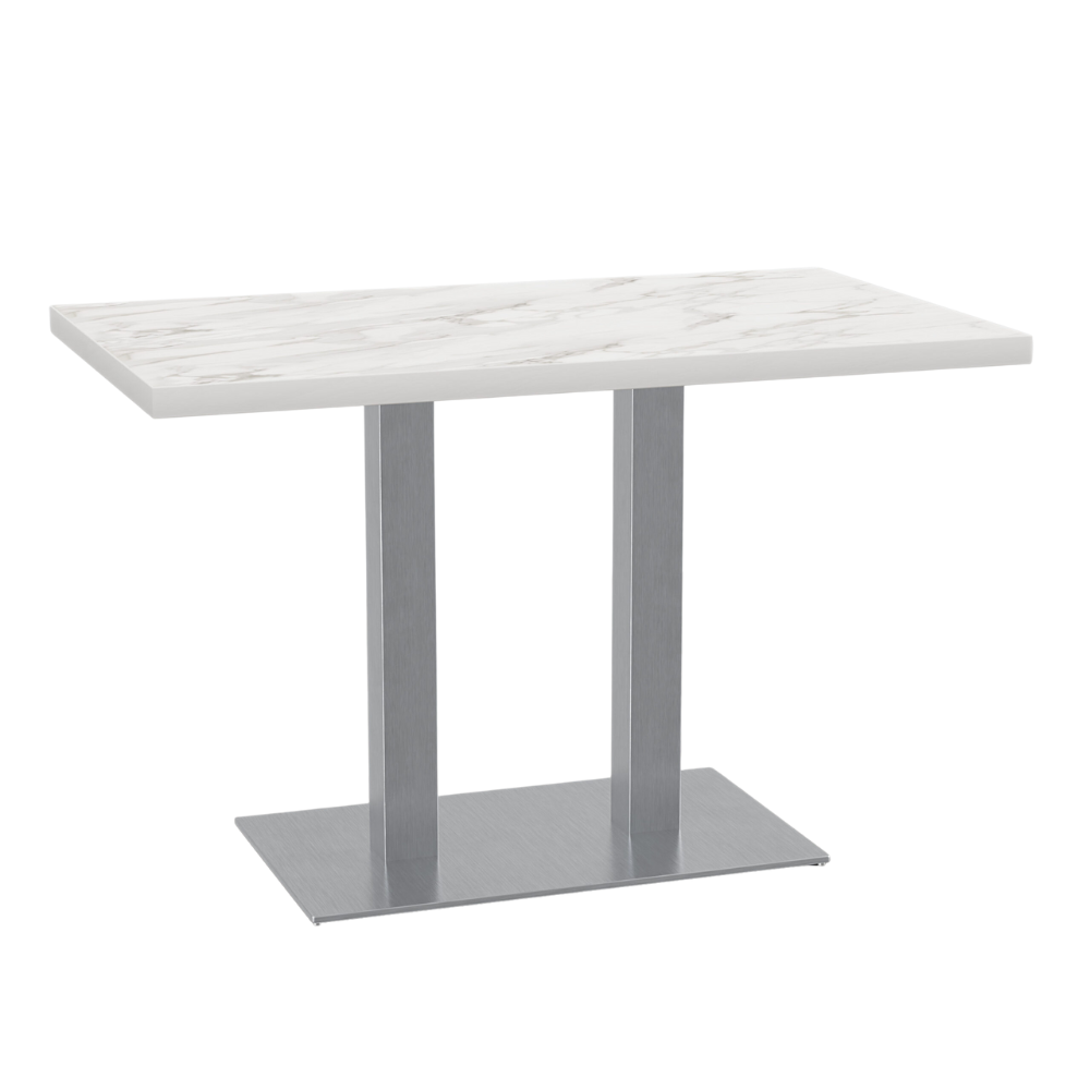 Bistrobord 120x70 cm | D4448VL marmorvit | ram i rostfritt stål
