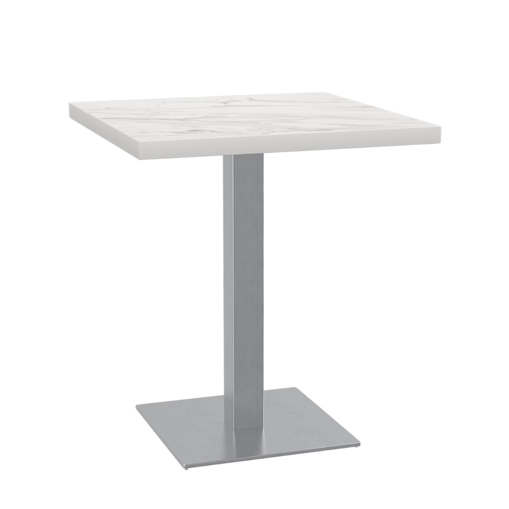 Bistrobord 70x70 cm | D4448 LV marmorvit | ram i rostfritt stål