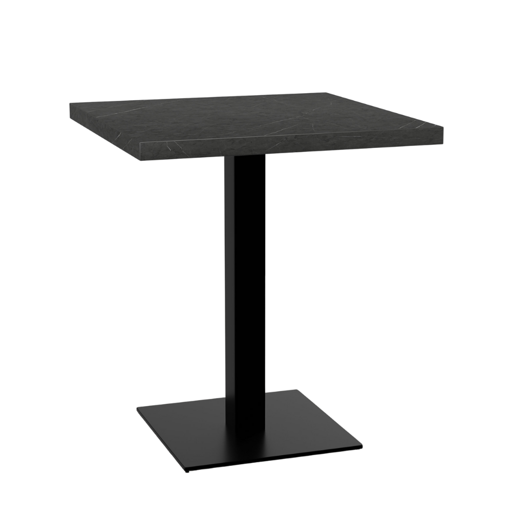 Bistrobord 60x60 cm | D4878 LV Mörk marmor | Ram i rostfritt stål