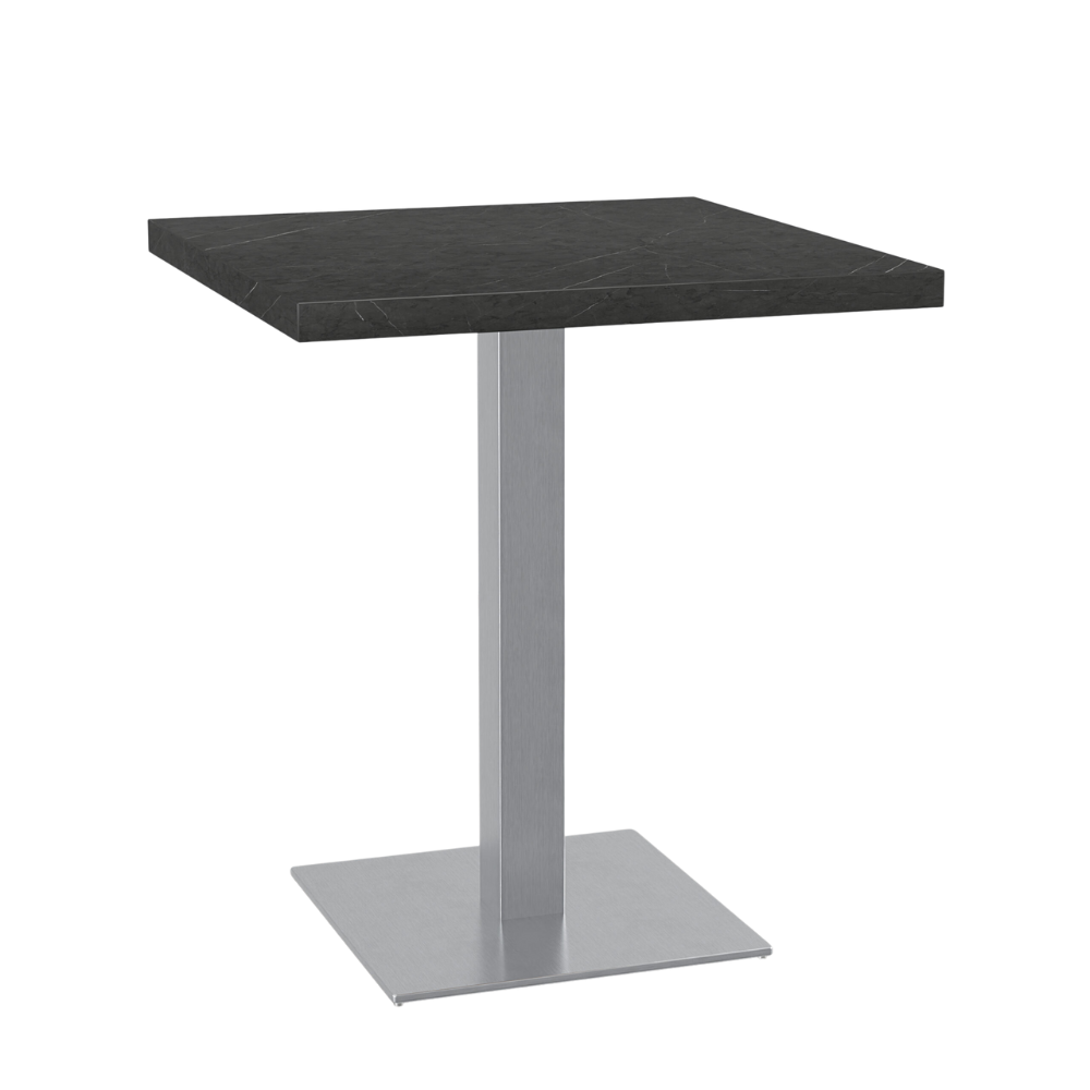 Bistrobord 70x70 cm | D4878 LV Mörk marmor | Ram i rostfritt stål