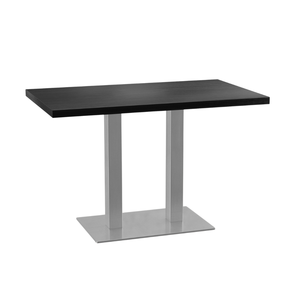 Bistrobord 110x60 cm | mörkt träutseende | ram i rostfritt stål
