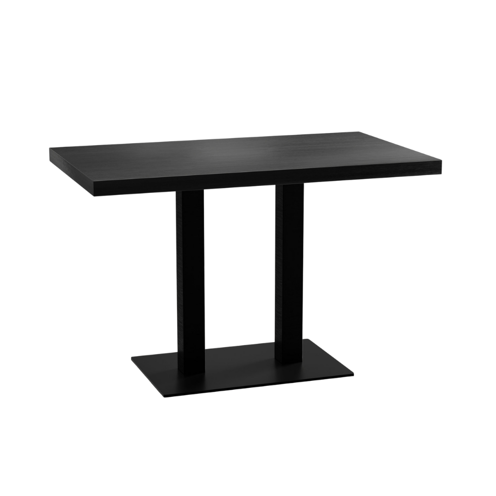 Bistrobord 110x60 cm | mörkt träutseende | gjutjärnsram