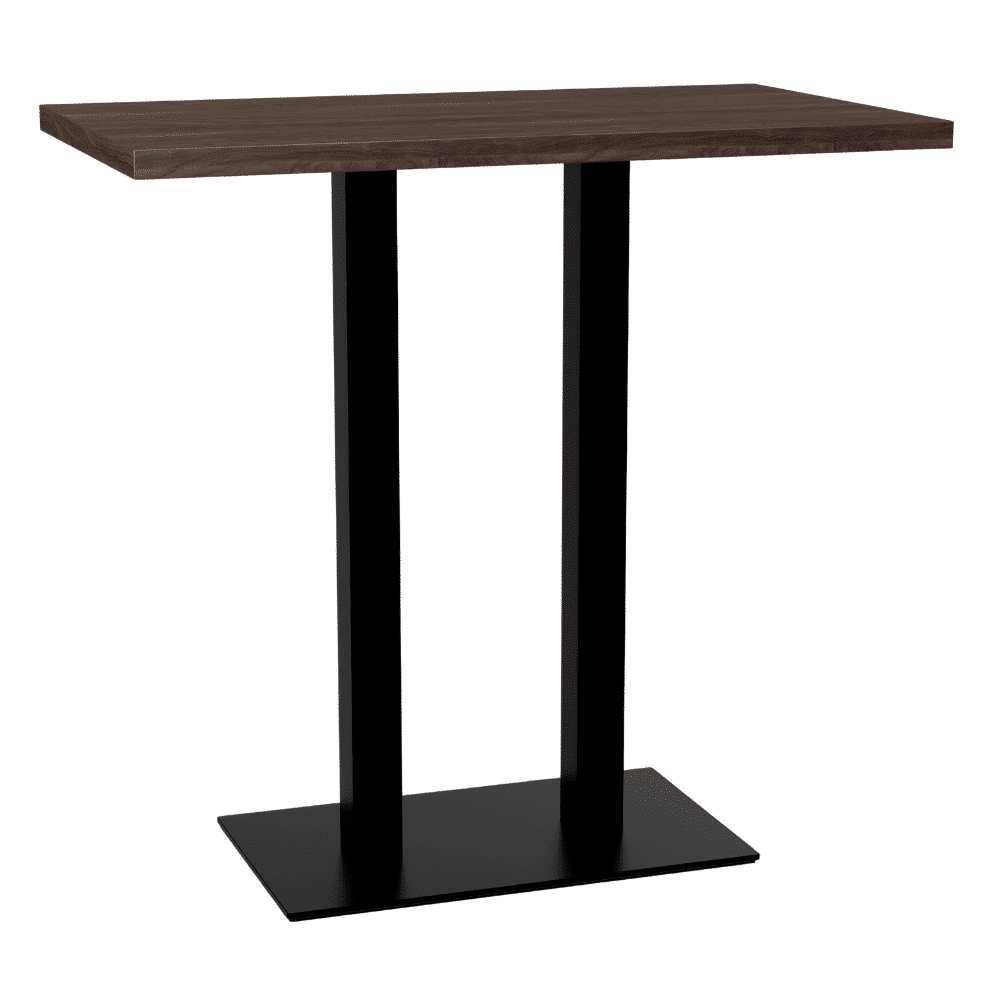 Gastro barbord 110x60 cm | valnöt | gjutjärnsram
