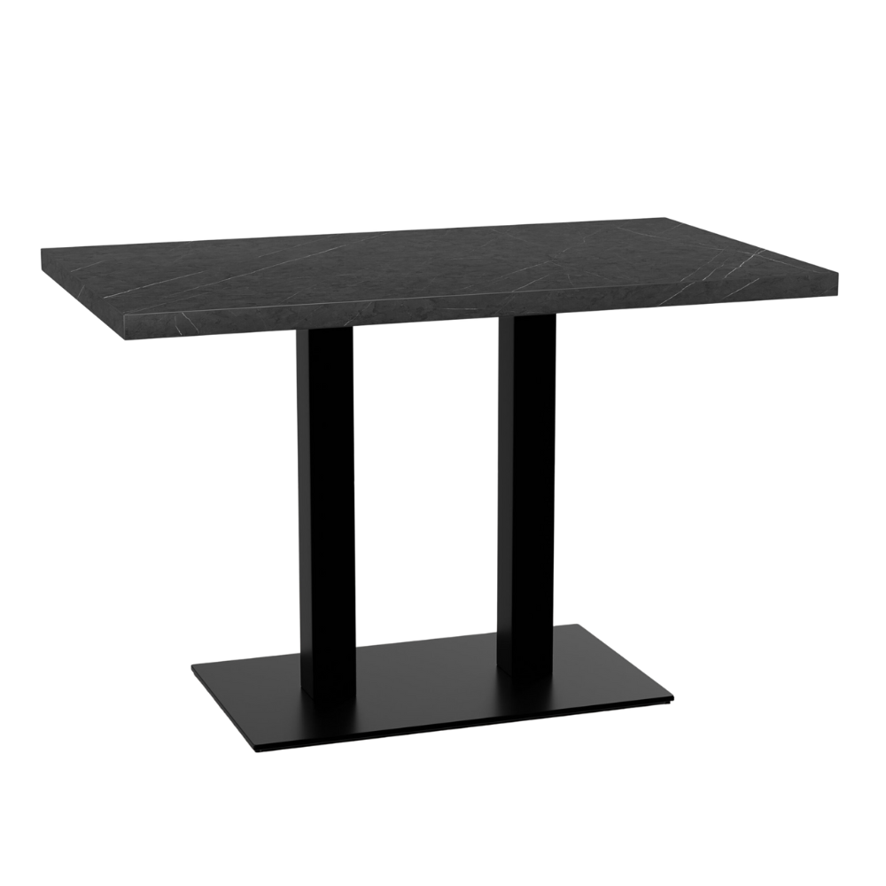 Bistrobord 120x80 cm | mörk marmor | gjutjärnsram